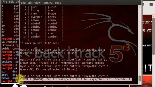 Обучение SQL-инъекции № 12 Дамп в файл смотреть онлайн