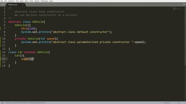 Java - abstract class have constructor, private constructor - How to call the same смотреть онлайн