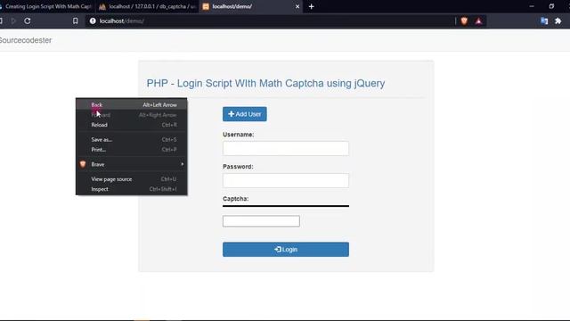 Creating Login Script With Math Captcha Using PHP and jQuery Tutorial Demo смотреть онлайн