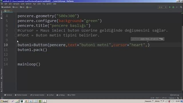 Buton cursor ve font özelliği Python Tkinter #8 смотреть онлайн