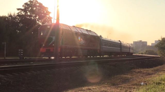 [БЧ] Тепловоз ТЭП70БС-009 близ ст. Могилёв-2 / [BCh] TEP70BS-009 near Mogilev-2 station смотреть онлайн