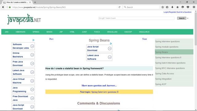 How do I create a stateful bean in Spring framework?
| javapedia.net смотреть онлайн