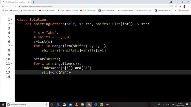 848. Shifting Letters | Medium Level Interview Question Full Explanation in Python смотреть онлайн
