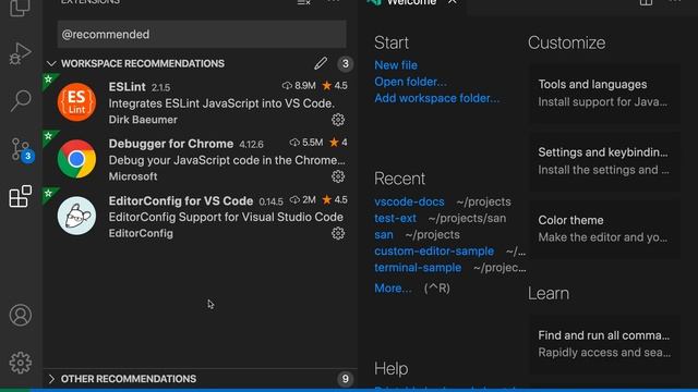 VS Code tips — Workspace recommended extensions смотреть онлайн