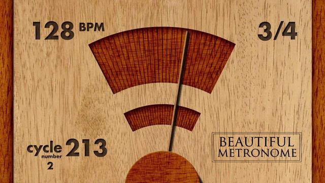 128 BPM 3/4 Wood Metronome HD смотреть онлайн