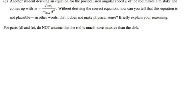 AP Physics 1 - 2017 FRQ - Angular / Rotational Conservation of Momentum смотреть онлайн