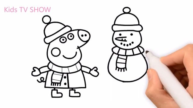 Learn colors with the picture of Peppa Pig - Coloring pages for kids смотреть онлайн