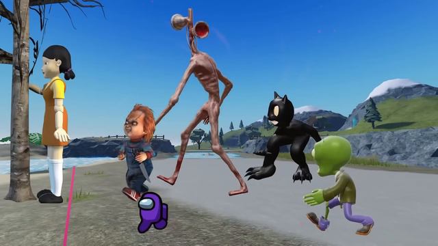 Squid Game Red Light Green Light Survival Battle Challenge / among us / siren head / cartoon cat смотреть онлайн