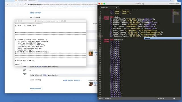 MySQL - Command Line Client - Debugging .sql script that fills tables using INSERT INTO (Mac OS X) смотреть онлайн