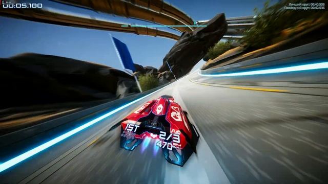 Antigraviator: Viper Trails. Gameplay. Три минуты полета. смотреть онлайн