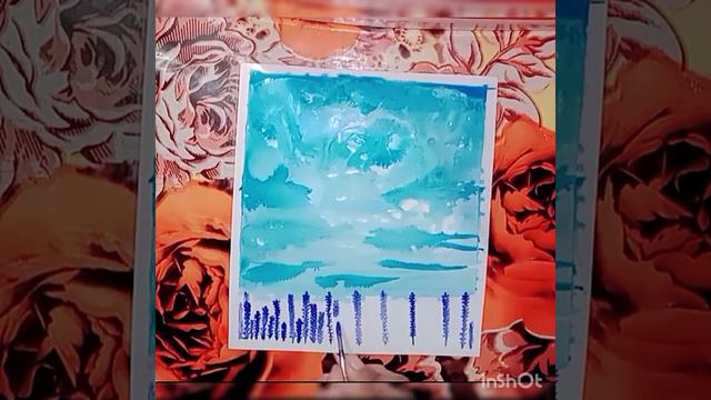 Painting Lavender Garden with Open Blue Abstract sky / Very Easy and Fast. смотреть онлайн