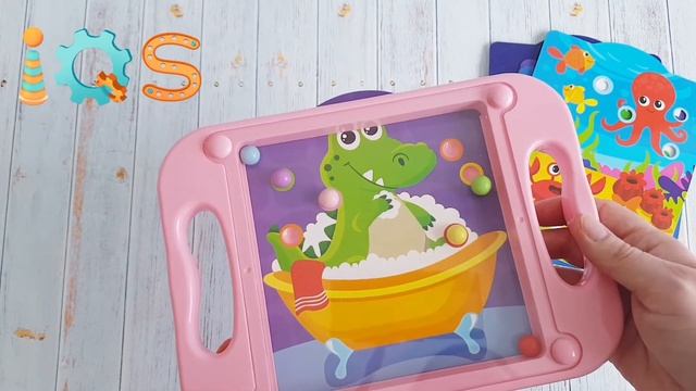 РАЗВИВАЮЩАЯ ИГРА - ЗАКАТИ ШАРИКИ, С КАРТОЧКАМИ, ЦВЕТА МИКС