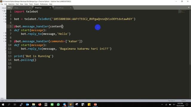 3. Jenis Jenis Command yang Dapat Dibuat untuk Telegram Bot Python смотреть онлайн