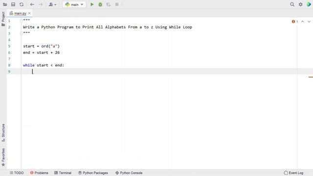 Write a Python Program to Print All Alphabets From a to z Using While Loop смотреть онлайн