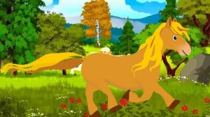 Далеко, далеко, ускакала в поле молодая лошадь ? Детская песня и мультик ?Анимация для детей