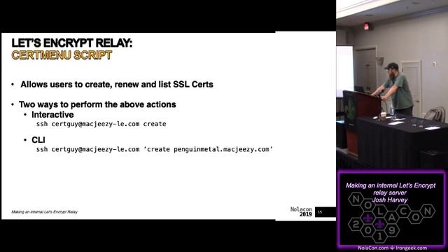 NolaCon 2019 D 05 Making an internal Lets Encrypt relay server Josh Harvey смотреть онлайн