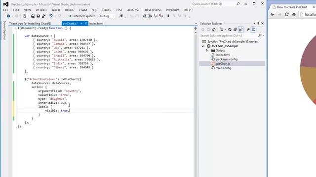 DevExpress DevExtreme: HTML5 Pie Chart in ASP.NET смотреть онлайн