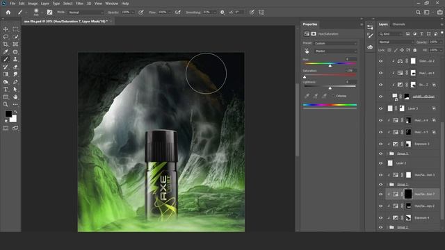 Product manipulation (Axe Spray) l speed art l Photoshop cc 2022 смотреть онлайн