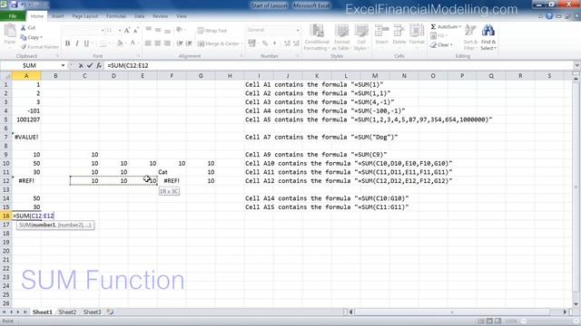 Excel: SUM Function смотреть онлайн