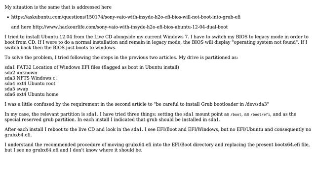 Ubuntu: Attempting to dual boot Ubuntu and Windows 7 on Sony Vaio with Insyde H2O BIOS смотреть онлайн
