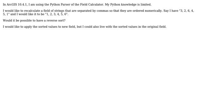 Sorting strings separated by commas within field using Python Parser of ArcGIS Field Calculator? смотреть онлайн