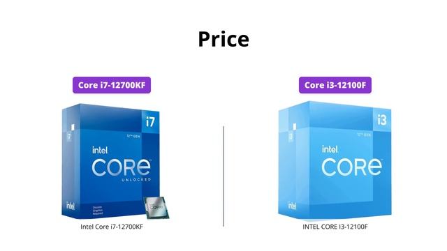 Intel Core i7-12700KF vs Intel Core i3-12100F Comparison смотреть онлайн