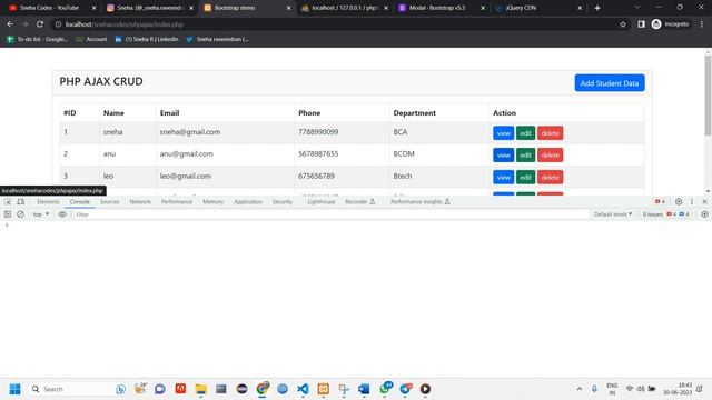PHP AJAX CRUD-3 : How View Single User data in modal using AJAX In PHP смотреть онлайн