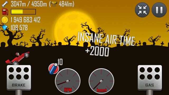 Hill Climb Racing - RACE CAR On Haunted 5557m | Walkthrough