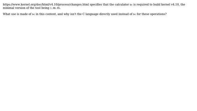 Unix & Linux: Why is 'bc' required to build the Linux kernel? смотреть онлайн