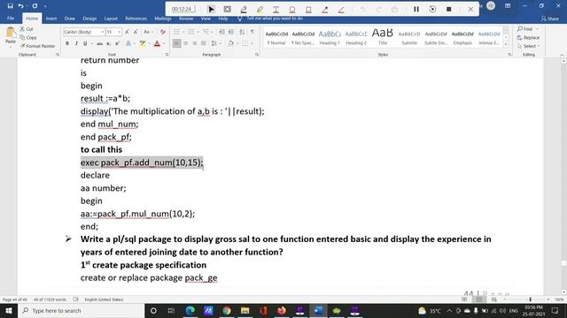 PLSQL Class 14 in Telugu |Package in plsql смотреть онлайн