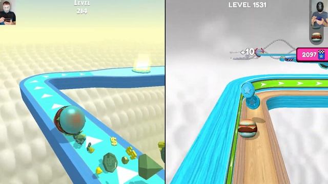 Going Balls vs Action Balls Reverse! Blue Hamburger Balls Battle SpeedRun Gameplay смотреть онлайн