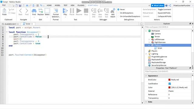 How to use Touch Events in Roblox (Roblox Studio Tutorial for New Beginners Series) (N032) смотреть онлайн