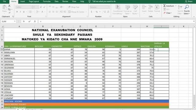 Namna ya kupanga Marks za wanafunzi kwa kutumia Excel sheet. смотреть онлайн