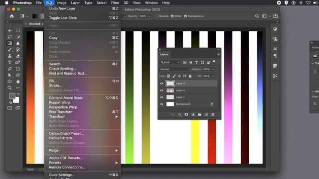 Gradient Stripes Fill In Photoshop | How To | Linear Designs Pattern Script | Graphicxtras смотреть онлайн
