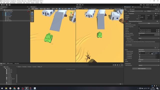 Создание плавной камеры слежения с помощью Cinemachine Unity 3d (урок 17) смотреть онлайн
