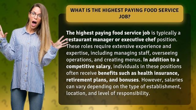 What is the highest paying food service job? смотреть онлайн
