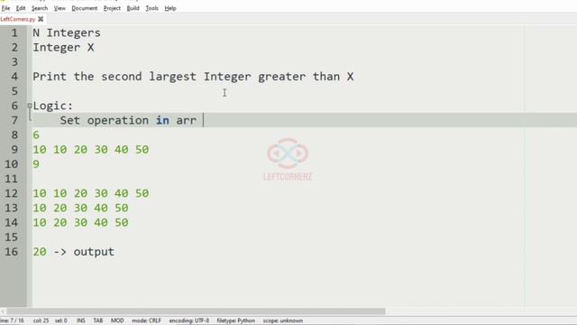skillrack daily challenge logic & solution-second largest integer greater than x(10-11-20)[id-4820] смотреть онлайн
