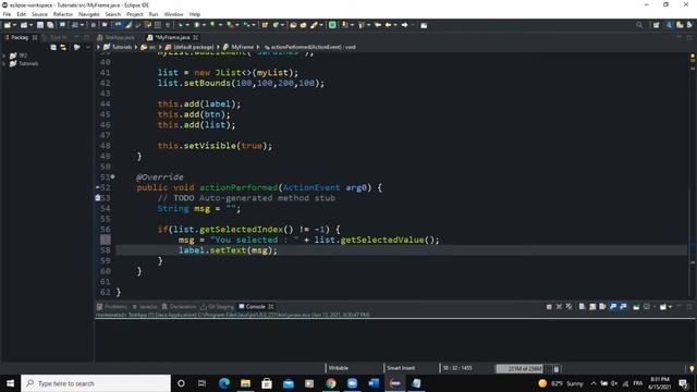 Java GUI Tutorial #46 - Creating A List In Java GUI Using JList Class смотреть онлайн