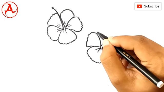 How to draw a China rose | Hibiscus Flower drawing step by step (very easy) | China rose drawing смотреть онлайн