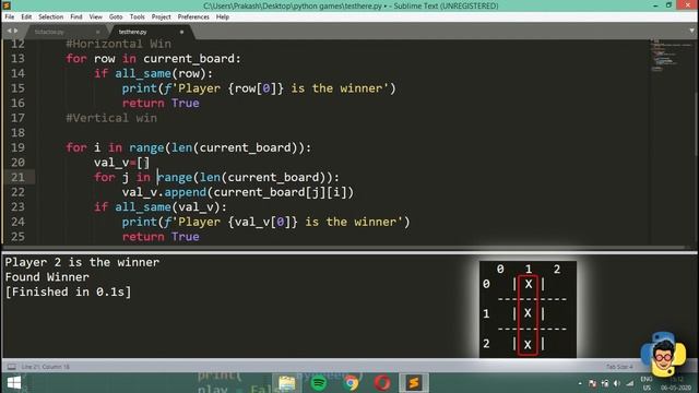 How to make a tic tac toe game in Python - #3 Checking for win in game смотреть онлайн