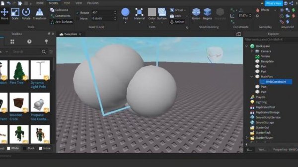 How to use Weld Constraints on Roblox | ROBLOX STUDIO