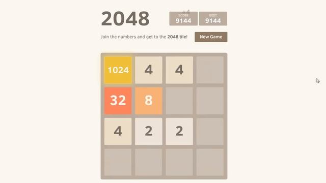 Прохождение игры 2048 / passage of game 2048 смотреть онлайн