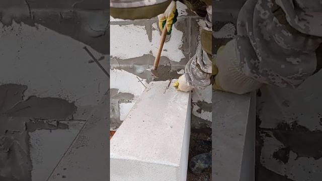 Привязка перегородки из газобетона к стене.