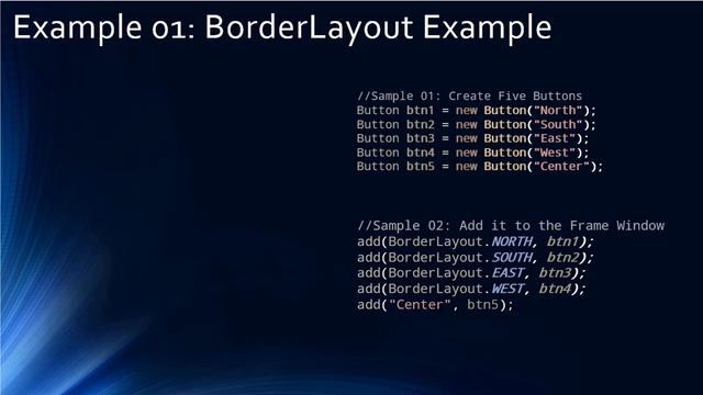09 Java AWT BorderLayout Demo смотреть онлайн