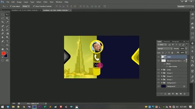Professional Business Card Design Tutorial-- adobe Photoshop PS-----color graphic studio// 2019 смотреть онлайн