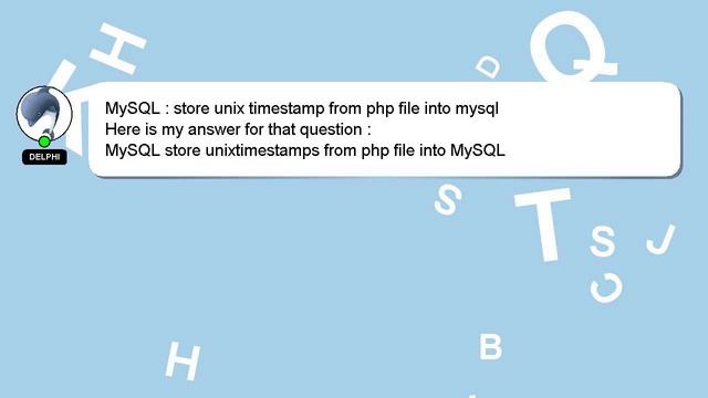 MySQL : store unix timestamp from php file into mysql смотреть онлайн
