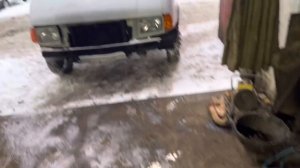 Затягиваем газель в гараж с помощью лебедки