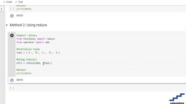 Python | Program to convert a tuple to a string-using Reduce смотреть онлайн