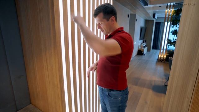 Рейки в интерьере прихожей + световой профиль | Рейки на стену | Как это сделано ? смотреть онлайн