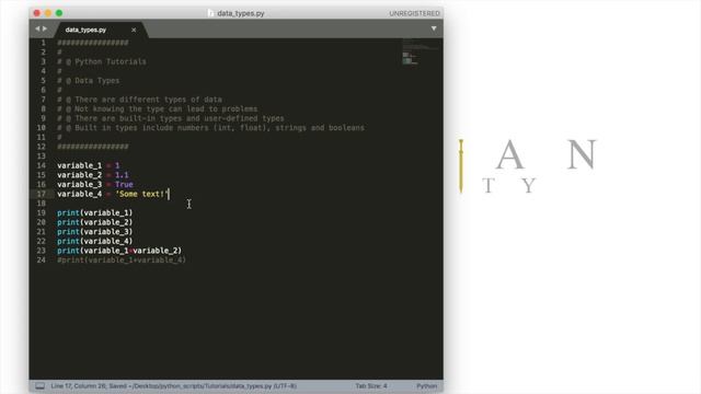 Python - Data Types смотреть онлайн